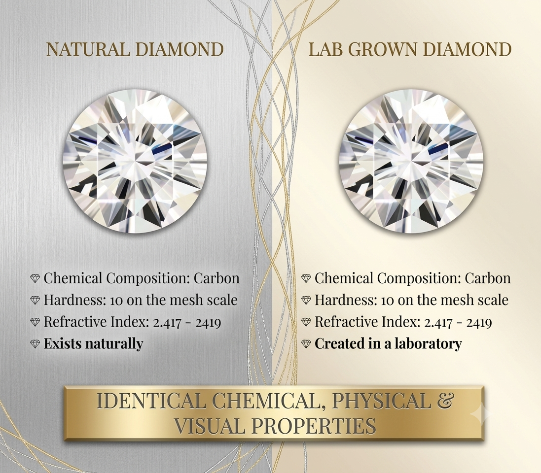 Natural versus lab-grown diamond comparison